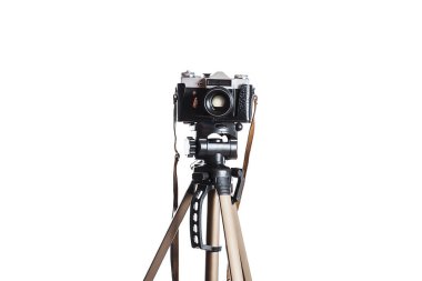 Retro kamera tripod üzerinde