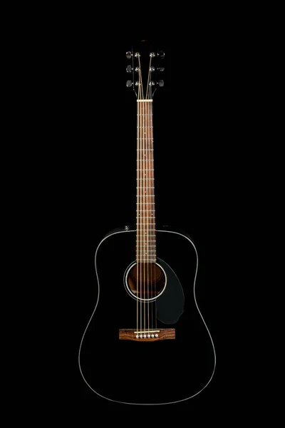 Gitara Akustyczna Czarnym Tle — Zdjęcie stockowe