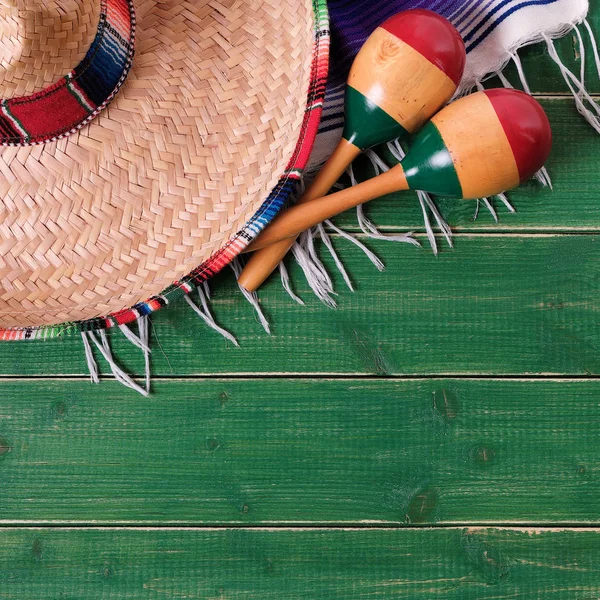 Mexico Cinco Mayo Achtergrond Mexicaanse Sombrero Vierkant Formaat — Stockfoto