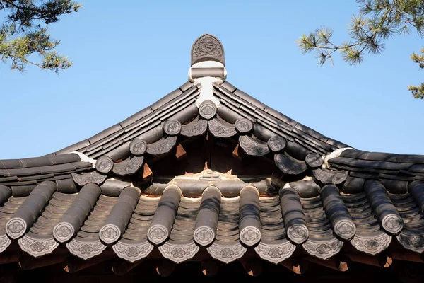 Old Traditional Korean Folk Village Roof Tiles — Stock Photo, Image