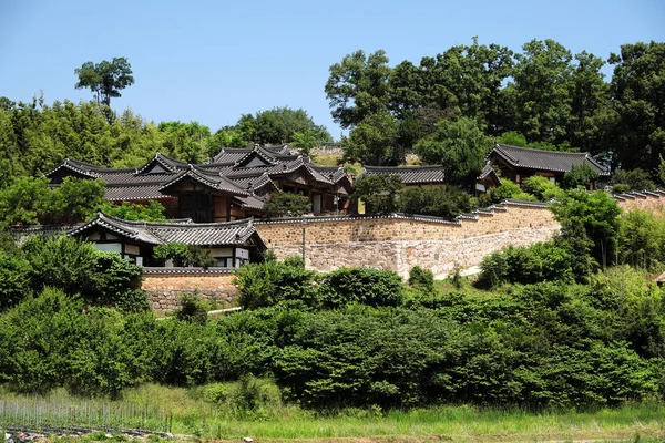 Velha Aldeia Popular Coreana Tradicional Encosta — Fotografia de Stock