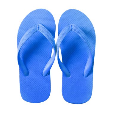 Beyaz arka plan üzerinde izole mavi Flip flop