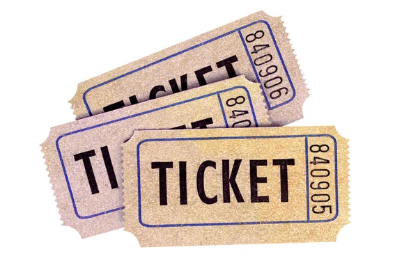 Old Tickets Isolated White Background — Stock Photo, Image