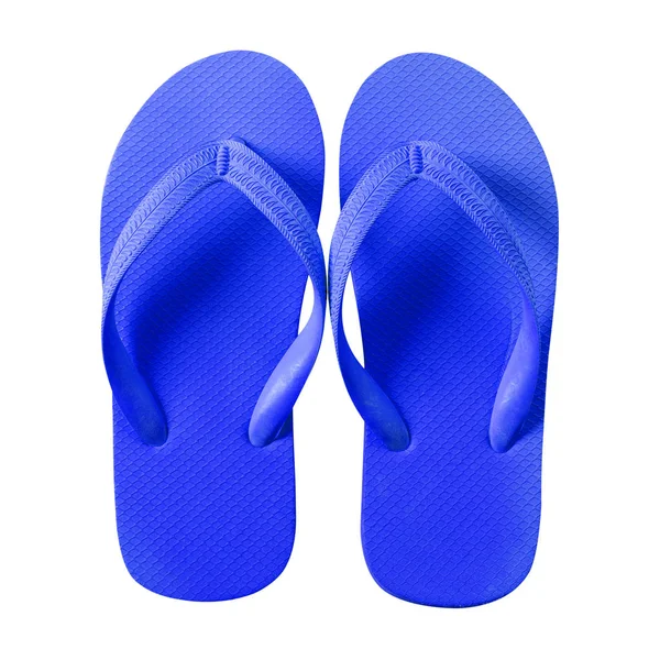 Beyaz Arka Plan Üzerinde Izole Mavi Flip Flop — Stok fotoğraf