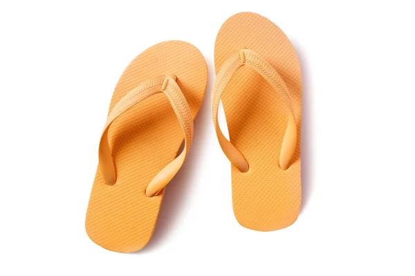 Flip Flop Sandalen Gelb Isoliert Auf Weißem Hintergrund — Stockfoto