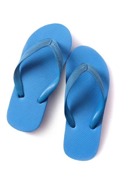 Flipflop Sandalen Blau Isoliert Auf Weißem Hintergrund — Stockfoto