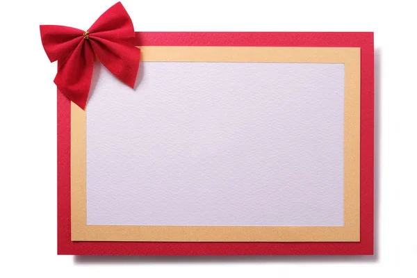 Christmas Card Background Red Bow — Stock Photo, Image