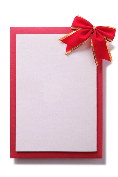 Cartão Natal Vermelho Arco Decoração Vertical — Fotografia de Stock