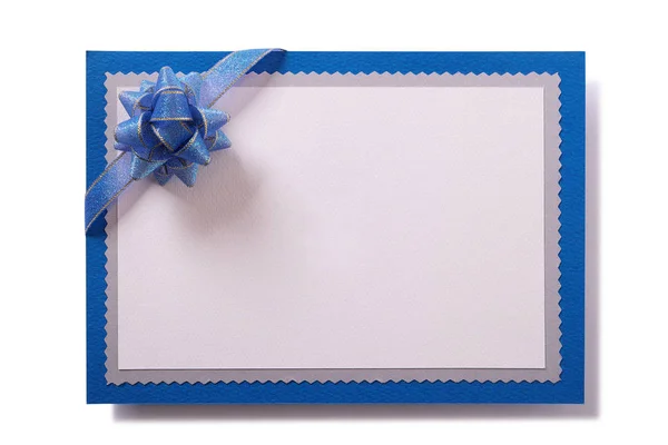 Invitation Invite Card Blue Bow Decoration — Stock Photo, Image