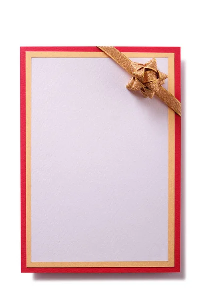 Invitar Tarjeta Arco Rojo Vertical Aislado — Foto de Stock