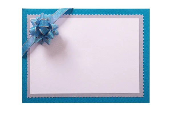 Invitation Invite Card Cyan Blue Border Isolated — Stock Photo, Image