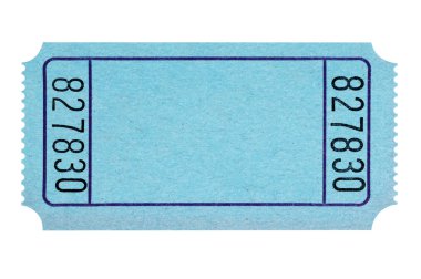 Beyaz izole boş mavi piyango bileti 