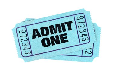 Mavi itiraf izole bir sinema bileti 