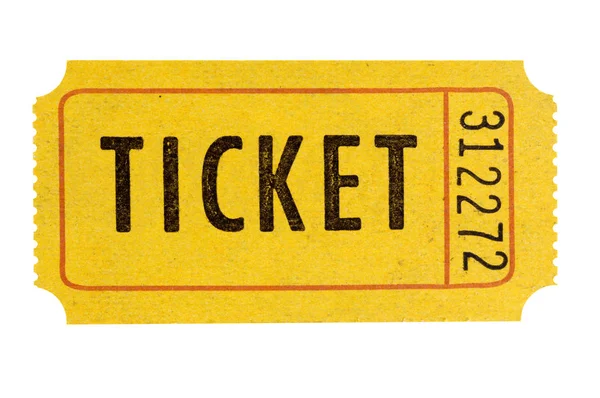 Biglietto Ingresso Arancione Isolato Bianco — Foto Stock
