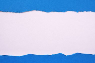 Torn paper blue strip untidy edge white frame clipart