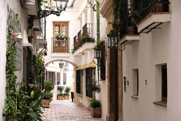 Marbella casco antiguo Andalucia España típico pueblo español casas encaladas — Foto de Stock