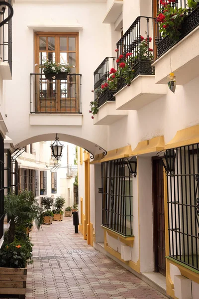 Marbella old town Andalucia Spain typical Spanish village whitewashed houses — Stock Photo, Image