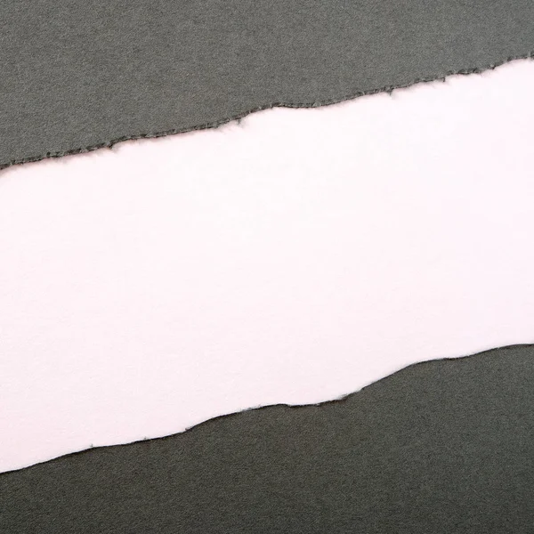 Déchiré bande de papier gris fond blanc cadre diagonale carré — Photo