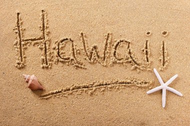 Hawaii yaz Plajı yazma mesaj işareti
