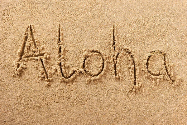 Aloha Hawaii letnia plaża pisanie wiadomości — Zdjęcie stockowe