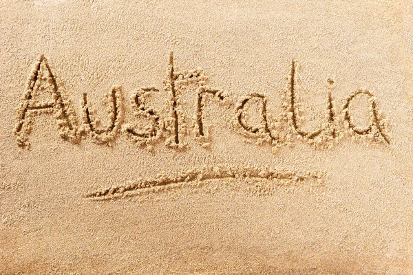 Australia estate spiaggia messaggio di scrittura — Foto Stock