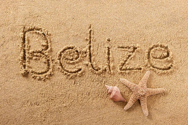 Letní pláž Belize zápis zprávy — Stock fotografie