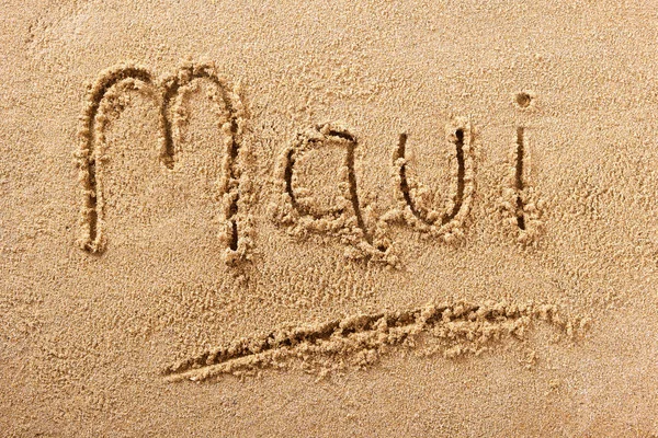 Maui Hawaje odręczne plaży piasek wiadomość — Zdjęcie stockowe