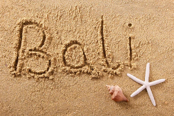 バリの手書きビーチ砂メッセージ — ストック写真
