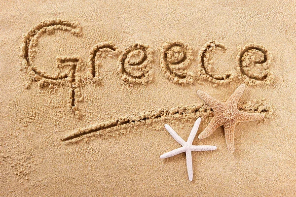 Grekland Beach sand Sign — Stockfoto