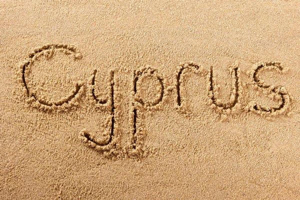 Kıbrıs plaj kum işareti — Stok fotoğraf