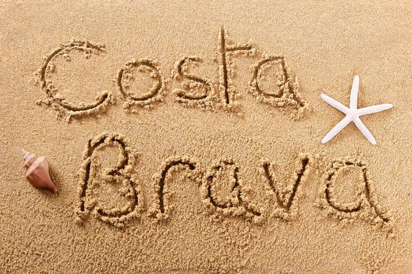 Costa Brava Španělská pláž značka písku — Stock fotografie