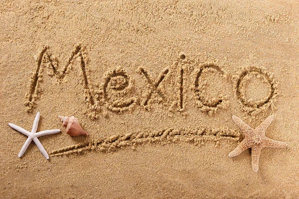 Mexico beach sand sign — Stock Photo, Image