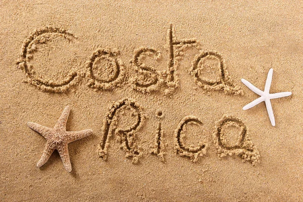 Costa Rica spiaggia sabbia segno messaggio — Foto Stock