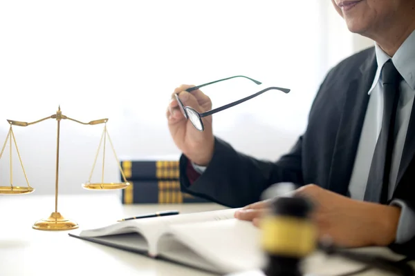 Judge Lawyer Gavel Work Office Balance Law Firm Concept — Stock Photo, Image