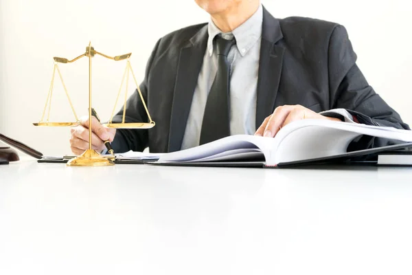 Judge Gavel Justice Lawyers Businessman Suit Lawyer Working Legal Law — Stock Photo, Image