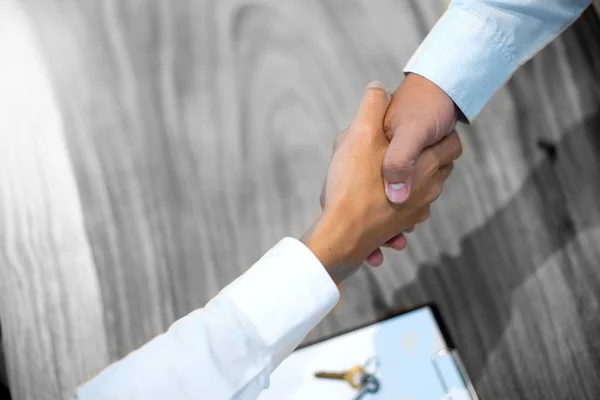 Business Man Handshake Sucess Agreement Concept Realestate Contact More Copyspace — Stock Photo, Image
