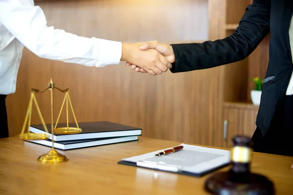 Judge Woman Gavel Justice Lawyers Having Meeting Team Law Firm — Stock Photo, Image