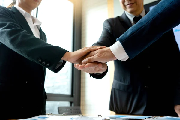 Podnikatel Ruce Spolu Handshake Pro Práci Týmu Projektu Podnikání Podnikatelé — Stock fotografie