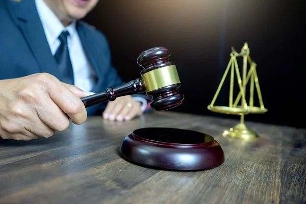 Judge Lawyer Gavel Work Office Balance Law Firm Concept — Stock Photo, Image