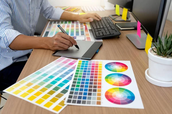 Team work for graphic design working — Stock Photo, Image