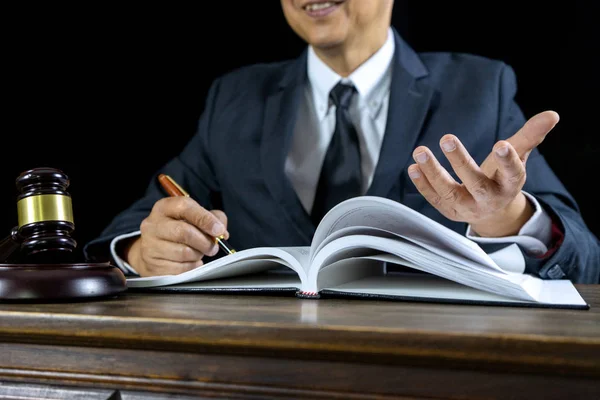 Judge lawyer gavel work in office — Stock Photo, Image