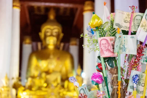 In front of buddha temple — Stock Photo, Image