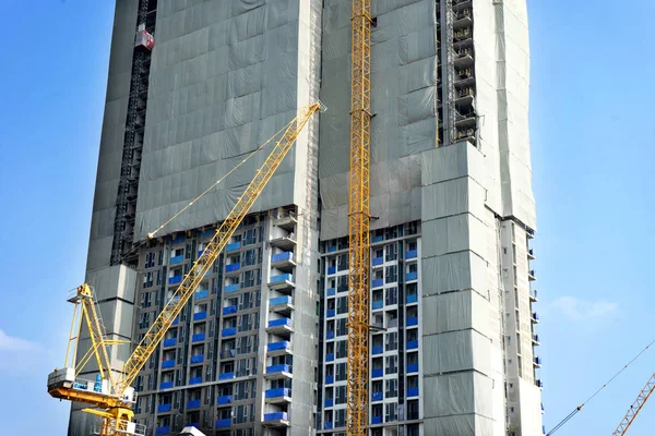 Building Construction Working Equipment Site Working Finish Building Bangkok Thailand — Stock Photo, Image