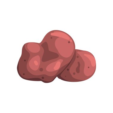 Ham bütün unpeeled patates, sağlıklı organik gıda kavramı vektör çizim beyaz bir arka plan.