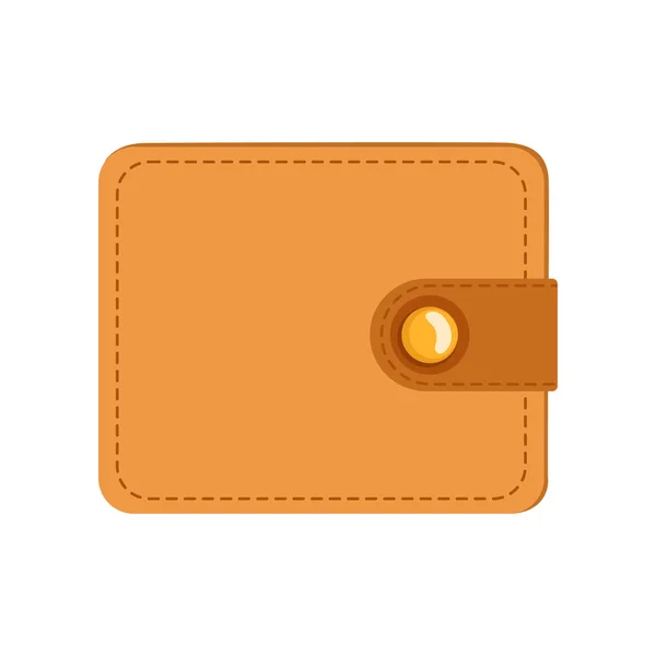 Δερμάτινο πορτοφόλι, θήκη πορτοφόλι για χρήματα, πιστωτικές κάρτες ή έγγραφα, εικονογράφηση διάνυσμα σε λευκό φόντο — Διανυσματικό Αρχείο