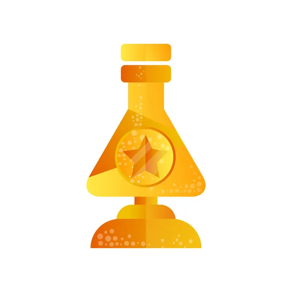 Flacon d'or, vecteur science trophée Illustration sur fond blanc — Image vectorielle