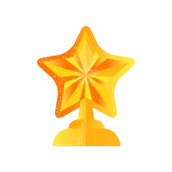Arany csillag trófea díj vektoros illusztráció egy fehér háttér — Stock Vector