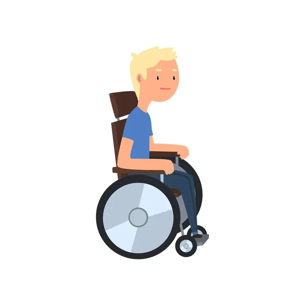 Handicapés en fauteuil roulant, réhabilitation des personnes handicapées concept vecteur Illustration sur fond blanc — Image vectorielle
