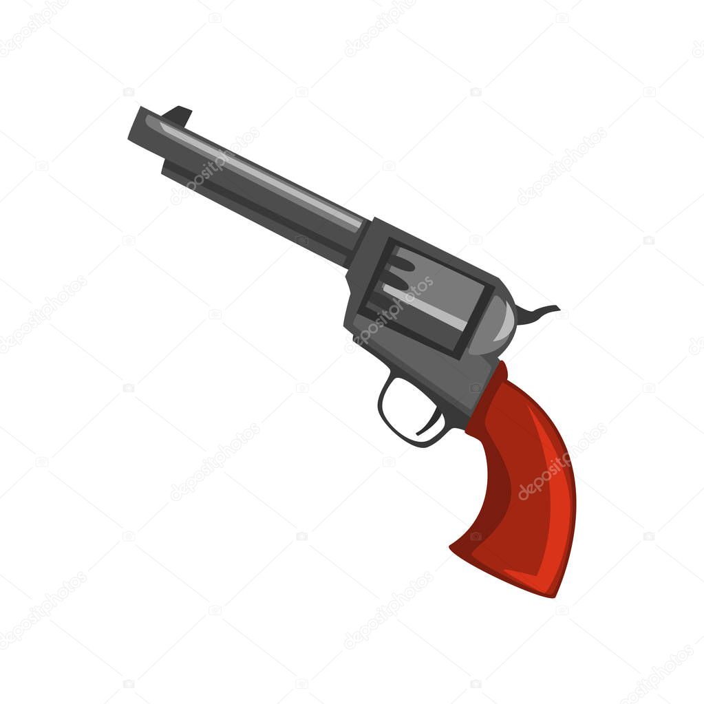 Vintage revolver gun vector Illustration on a white background
