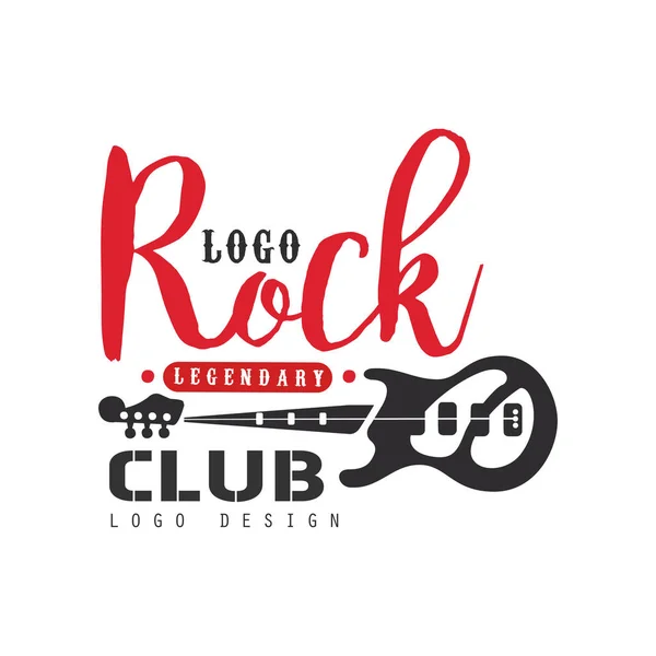 Rock club logo design, can be used for poster, banner, flyer, print or stamp vector Illustration on a white background — Stock Vector